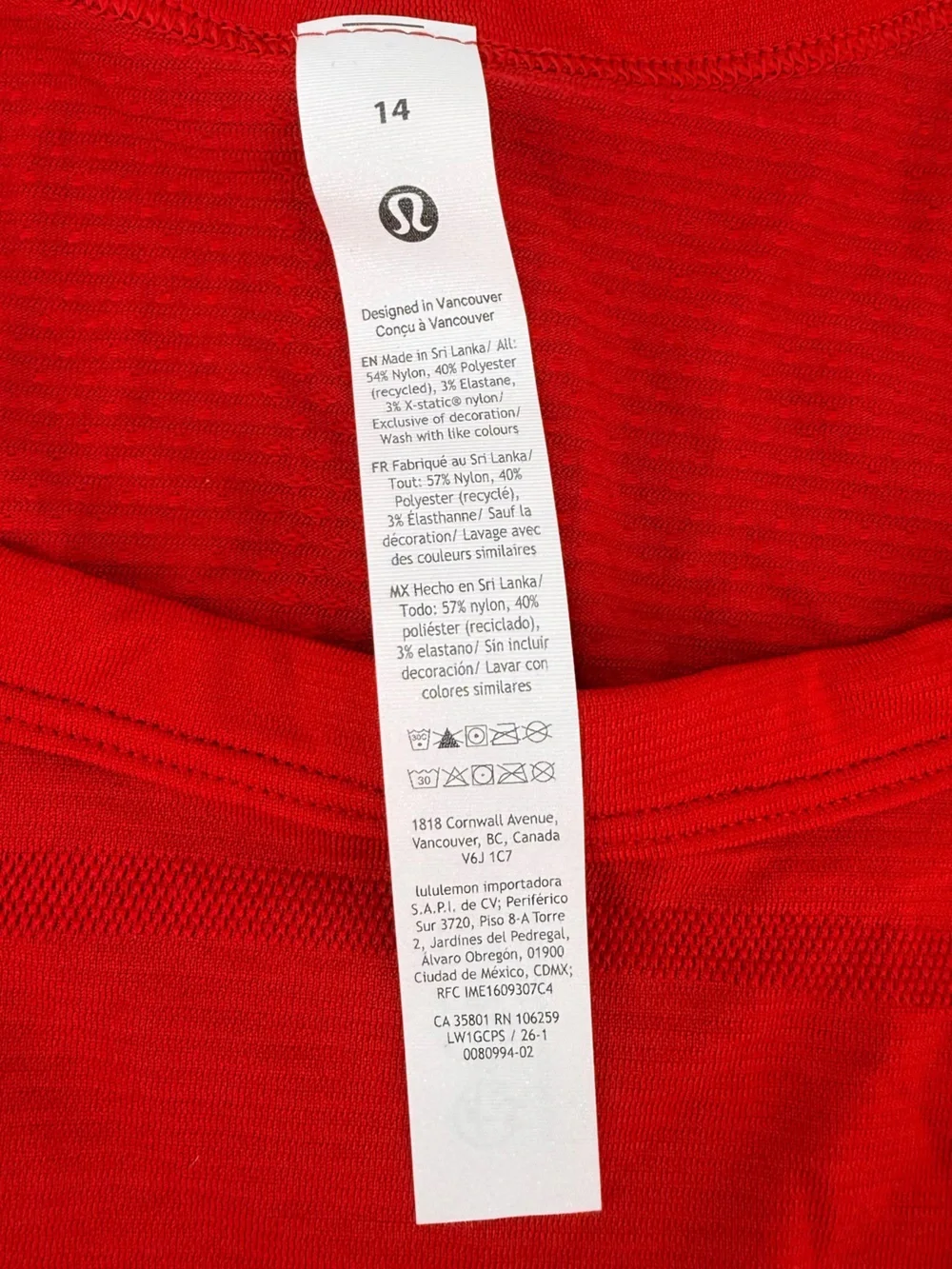 Lululemon Swiftly Cami Tank Top Oxford Red 14 NEW - Picture 4 of 6